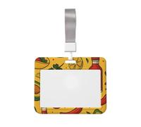 Taco, Chili, Avocado, Tomato and Lemon Badge Holder Cover Shell Hanging Rope Chest Protective Shell