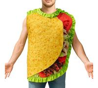 Taco Costume Adult, Halloween Mexican Burrito Fancy Dress Fun Outfit - Party Accessories for Men Women Teenagers and Adults for Fancy Dress Performance Photo Events Holidays Carnival