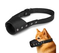 Taco Dog, Leather Dog Muzzle Guard Handmade from Full Grain Leather - Secure Training Cover, Mouth Guard Mask Prevents Biting Chewing (Charcoal Black, Small)