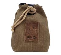 TACO DOG, Treat Training Bag Handmade from Waxed Canvas - Pouch with Belt Clip, Pocket for Storing Pet Food & Treats - Dog, Puppy Supplies for Trainer, Portable Container for Walking - Fatigue
