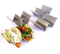 Taco Holder 4 Pack with Handles - Taco Holders - Taco Stand - with Free Recipe Ideas - Taco Rack - Stainless Steel Taco Holder (4 Pack with Handles)