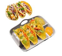 Taco Holder,Serving Tray Taco Shells Holder | Bar Serving Snacks Plates with Dipping Sides for Kitchen Barbecue Picnic Camping Party Supplies Tuesday
