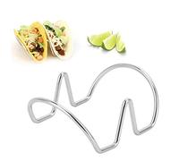 Taco Holder Toast Rack,Taco Holder Stand,Stainless Steel Taco Rack Tray Stand Up Holder Taco Rack Wave Shaped Taco Tray Can 2 Hard or Soft Tacos & Baking Snacks Cakes for Restaurant Bar Party