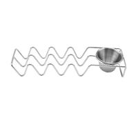 taco holder with cup, stainless steel taco holder holder with cup street taco holder burrito stand heat resistant tableware for hot dogs serving