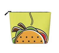 Taco Mexican Food, Cosmetic Bag Imitation Linen Makeup Bag Portable Travel Toiletry Bag