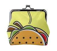 Taco Mexican Food, PU Leather Coin Purse, Small Wallets, Change Pouch with Kiss Lock Clasp Buckle, Change Purse