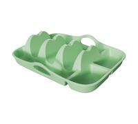 Taco Plates with Dividers, Non-Slip Silicone, 1 Piece, Taco Shell Holder Tray, Reusable Serving Plate Organizer, Easy Clean Design, for Outdoor Events