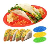 Taco Serving Plates for Serving, 4-Piece Split Serving Plate for Various Foods, Taco Stand Plate for Standing, for Party, Kitchen, Wedding, Lunch, Celebration, Restaurant, Commercial as well as