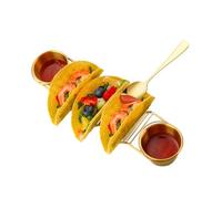 Taco Shell Holder - with Sauce Cups Stainless Steel Rack | Dishwasher Safe Taco Rack Holder,for Bar Restaurant Kitchen Countertop Dining Table Party Grilling Baking Buffet Dinner