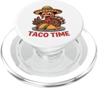 Taco Time Funny Turkey Sombrero Fiesta Thanksgiving PopSockets PopGrip for MagSafe