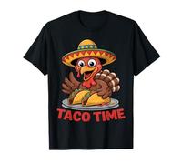 Taco Time Funny Turkey Sombrero Fiesta Thanksgiving T-Shirt