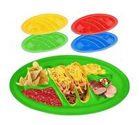 Taco Trays for Serving, Divided Food Serving Tray | Multifunctional Taco Plates,for Dinner Party Kitchen Lunch Celebration Restaurant Commercial Catering
