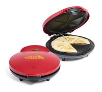 Taco Tuesday Deluxe 10-inch 6-Wedge Electric Quesadilla Maker with Extra Stuffing Latch, Red