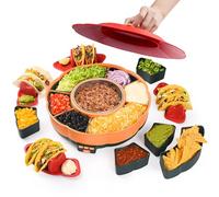 Taco Tuesday Kit - Taco Bar Serving Set for a Party with 33oz Heated Pot, 4 Taco Holders, Detachable Lazy Susan Tray, Perfect for Parties, Nachos Taco Night Fiesta Unique Couple & Housewarming Gift