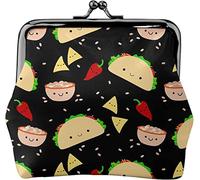 Taco Tuesday Party Women's Leather Coin Purse, Small Change Pouch with Kiss-Lock Clasp Closure Buckle Wallet for Girl Gift