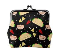 Taco Tuesday Party Women's Leather Coin Purse, Small Change Pouch with Kiss-Lock Clasp Closure Buckle Wallet for Girl Gift