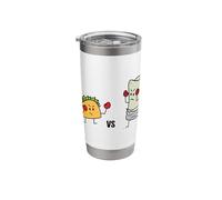 Taco Vs Burrito Boxing Fighters Mexican Beef Carne Tortilla Stainless Steel Insulated Tumbler