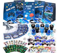 Tacobear 110pcs Video Game Party Bag Fillers Gaming Favours Silicone Bracelet Keychains Stamp Luminous Tattoo Sticker VIP Pass Tickets Birthday Supplies Pinata for Boys Kids