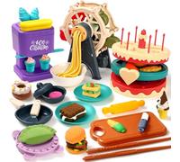 Tacobear Playdough Set for Kids Ice Cream Noodle Cake Maker Machine with 24 Colors Dough, Kitchen Creations Crafts Kit Dough Tools Molds Modelling Clay Set Toys for Boys Girls Ages 3+