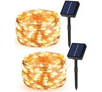 Tacobey 2 Pack Solar Fairy Lights Outdoor, Copper Wire Garden String Light