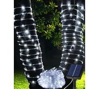 Tacobey Solar Rope Lights Outdoor - 32.8Ft 100 LED Solar Tube String Lights,Timer Function, 8 Modes Waterproof Solar Powered Fairy Lights for Garden Tree Party Patio Deco - Cool White
