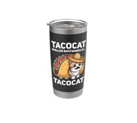 Tacocat Spelled Backwards is Tacocat Cat and Taco Lover Stainless Steel Insulated Tumbler