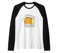 Tacocat Spelled Backwards is: Tacocat Funny Cat Design Raglan Baseball Tee