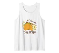 Tacocat Spelled Backwards is: Tacocat Funny Cat Design Tank Top