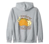 TACOCAT SPELLED BACKWARDS IS: TACOCAT Funny Cat Design Zip Hoodie
