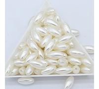 TACOKI 100pcs/lot Rainbow Rice Pearl Bead Oval Imitation ABS Pearl Bead For Jewelry Making Arts Crafts Apparel Sewing Garment Beads Diy