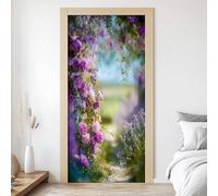 TACOKI 3D Flowers Door Stickers, Spring Door Murals Stickers Peel and Stick Wall Art Mural Vinyl Self Adhesive Wallpaper Poster for Home Decor 85x200 cm 5754n