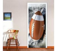 TACOKI 3D Football Door Stickers, American Football Door Murals Stickers Peel and Stick Wall Art Mural Vinyl Self Adhesive Wallpaper Poster for Home Decor 80x210 cm 4007z