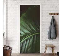 TACOKI 3D Green Leaves Door Stickers, Tropical Plants Door Murals Stickers Peel and Stick Wall Art Mural Vinyl Self Adhesive Wallpaper Poster for Home Decor 77x200 cm v4366