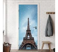 TACOKI 3D Paris Door Stickers, Paris Door Murals Stickers Peel and Stick Wall Art Mural Vinyl Self Adhesive Wallpaper Poster for Home Decor 85x200 cm v6807