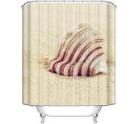 TACOKI Beach Printed Shower Curtain 150 x 200 cm, Mould Resistant, Waterproof Polyester Fabric, 3D Printed Bath Curtain for Bathroom Bathtub, Washable with Hooks 1940e
