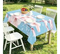 TACOKI Cherry Blossoms Tablecloth Rectangular 140x240 cm, 3D Printed Spring Wipeable Polyester Table Cover, Washable Decorative Table Cloth for Spring Summer Outdoor Party Birthday 359A
