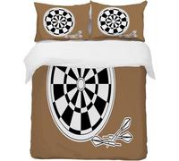 TACOKI Dart Board King Size Duvet Cover Sets Dartboard Bedding Set for Kids Adults Boys Girls, 3D Printed Soft Comfy Microfiber Quilt Cover with 2 Pillowcases with Zipper Closure q4456