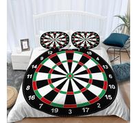 TACOKI Dart Board Super King Duvet Cover Dart Board Bedding Set for Kids Adults Boys Girls, 3D Printed Soft Comfy Microfiber Quilt Cover with 2 Pillowcases with Zipper Closure q5291