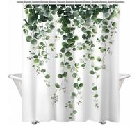 TACOKI Eucalyptus Leaves Printed Shower Curtain 150 x 180 cm, Mould Resistant, Waterproof Polyester Fabric, 3D Printed Bath Curtain for Bathroom Bathtub, Washable with Hooks 1972e