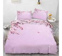 TACOKI Flowers King Size Duvet Cover Sets Chinese Style Bedding Set for Kids Adults Boys Girls, 3D Printed Soft Comfy Microfiber Quilt Cover with 2 Pillowcases with Zipper Closure e2506