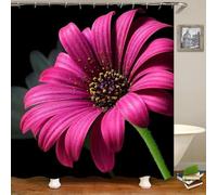 TACOKI Flowers Printed Shower Curtain 220 x 200 cm, Mould Resistant, Waterproof Polyester Fabric, 3D Printed Bath Curtain for Bathroom Bathtub, Washable with Hooks 1856e