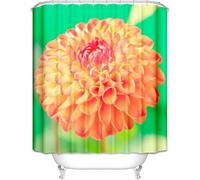 TACOKI Flowers Printed Shower Curtain 260 x 200 cm, Mould Resistant, Waterproof Polyester Fabric, 3D Printed Bath Curtain for Bathroom Bathtub, Washable with Hooks 1902e