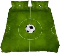 TACOKI Green King Size Duvet Cover Sets Soccer Ball Bedding Set for Kids Adults Boys Girls, 3D Printed Soft Comfy Microfiber Quilt Cover with 2 Pillowcases with Zipper Closure q4894
