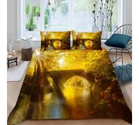 TACOKI Jungle Duvet Cover Sets 150 x 200 Landscape Bedding Set for Kids Adults Boys Girls, 3D Printed Soft Comfy Microfiber Quilt Cover with 2 Pillowcases with Zipper Closure q4694