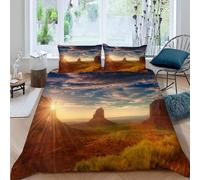 TACOKI Landscape Duvet Cover Double Landscapes Bedding Set for Kids Adults Boys Girls, 3D Printed Soft Comfy Microfiber Quilt Cover with 2 Pillowcases with Zipper Closure q4743