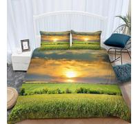 TACOKI Landscape Duvet Cover Double Rural Landscape Bedding Set for Kids Adults Boys Girls, 3D Printed Soft Comfy Microfiber Quilt Cover with 2 Pillowcases with Zipper Closure e2937