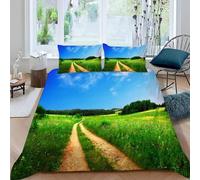 TACOKI Landscape Super King Duvet Cover Landscape Bedding Set for Kids Adults Boys Girls, 3D Printed Soft Comfy Microfiber Quilt Cover with 2 Pillowcases with Zipper Closure q4211