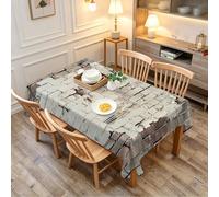 TACOKI Large 150x180 cm Rectangular Brick Wall Pattern Tablecloth, 3D Printed Industrial Style Polyester Table Cover, Wipeable Washable Decorative Table Cloth for Garden Kitchen Party Picnic 1965A