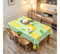 TACOKI Lemon Tablecloth Rectangular 140x180 cm, 3D Printed Fruit Wipeable Polyester Table Cover, Washable Decorative Table Cloth for Outdoor Party Birthday Small Dining Table 1315A