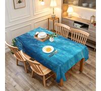TACOKI Ocean Tablecloth Rectangular 140x240 cm, 3D Printed Blue Ocean Wipeable Polyester Table Cover, Washable Decorative Table Cloth for Spring Summer Outdoor Party Birthday 425A